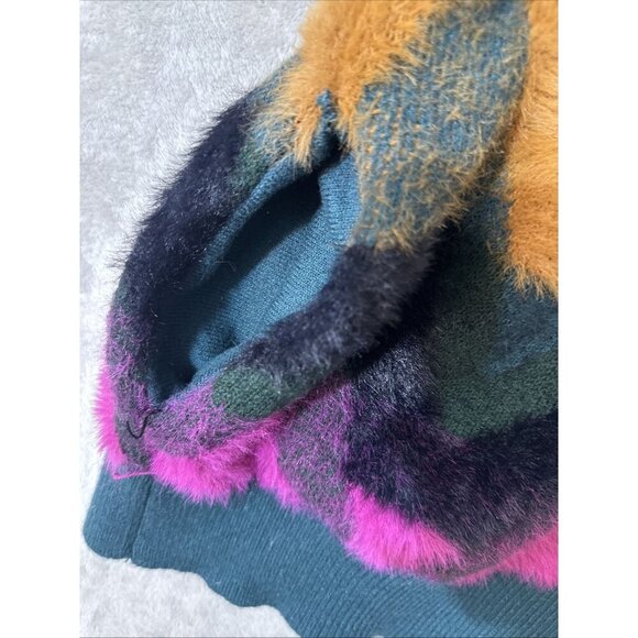 Bel kazan anthropologie os cardigan eyelash knit chevron open front sweater - Picture 11 of 11